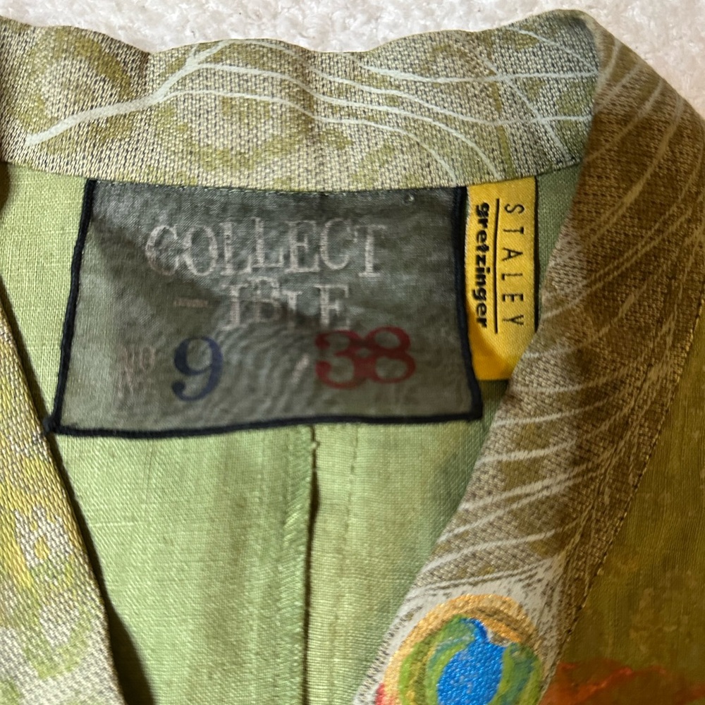 Staley Gretzinger Top S/M Shirt Rare Painted Button Up Lagenlook Art To Wear - Picture 10 of 16